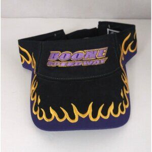 Boone Speedway Black & Purple Embroidered Flames Adjustable Visor Cap